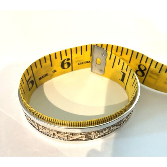 Navajo Signed Tommy Jackson Sterling , 14k Gold Overlay Design Cuff Bracelet 42g - Picture 12 of 14